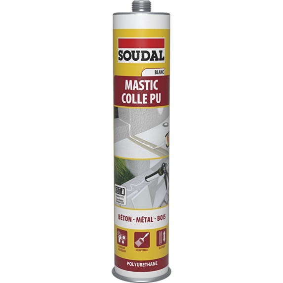 Mastic colle polyuréthane béton métal bois 310ml SOUDAL