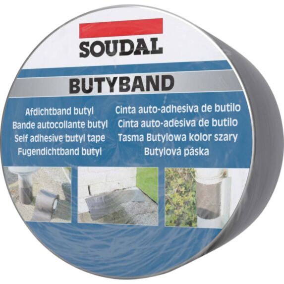 Bande d'étanchéité Butyband - 7,5cm x 10m - alu - SOUDAL