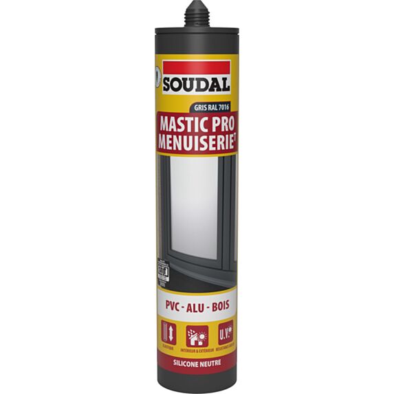 Silicone menuiserie neutre SNJF gris RAL.7016 280ml - SOUDAL