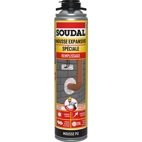 Mousse expansive pistolable Spéciale Remplissage 500ml - SOUDAL