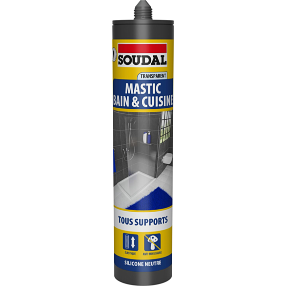 Mastic neutre bain cuisine transparent 290ml