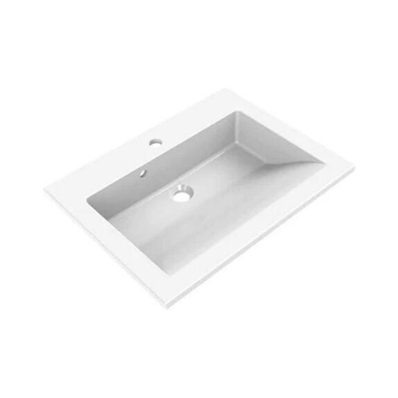 Plan 1 Vasque Slide Blanc Polyb 60,2x2x46,2cm
