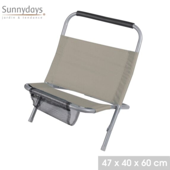 Cale dos de plage Delano 48 x 40 x h60 cm taupe