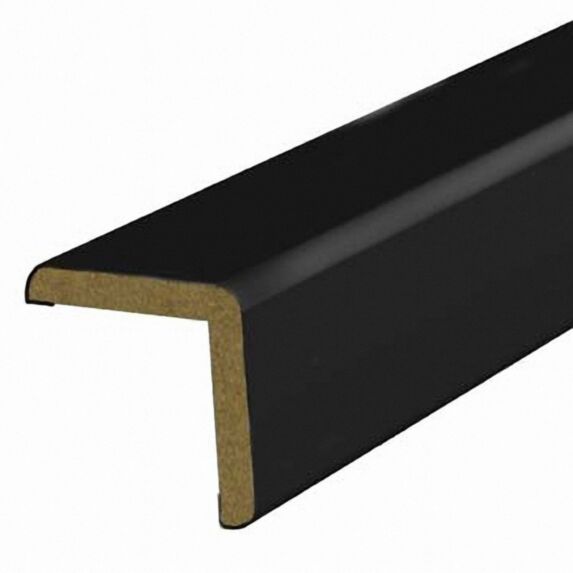 Baguette d'angle revêtu papier noir 2200 x 25 x 25