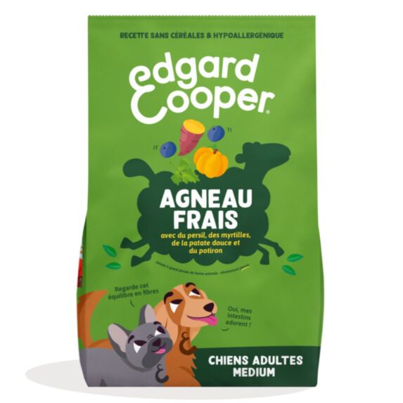 Croquettes pour chien adulte agneau sans céréales 7kg - EDGARD COOPER