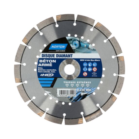 Disque diamant segmenté pour matériaux de construction Ø230mm - NORTON