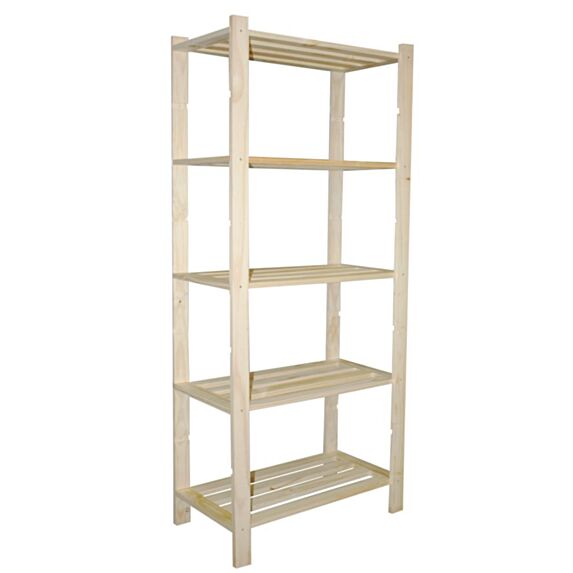 Etagère de rangement en pin 5 tablettes en lattes 170x75x40cm