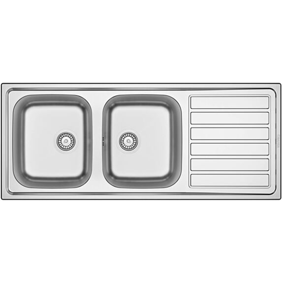 Évier de cuisine à encastrer inox Balance 2 bacs 120X50cm - BANKA