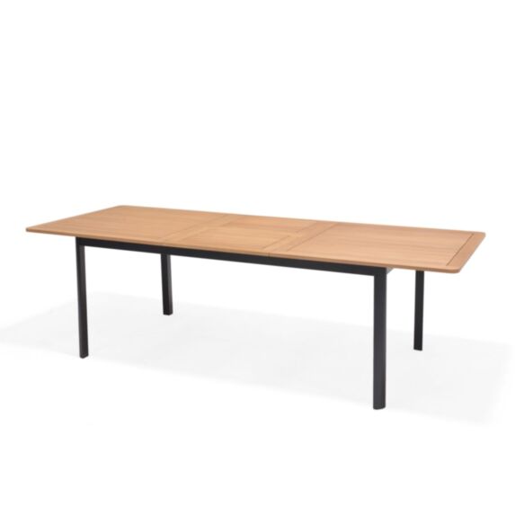 Table de jardin alu/eucalyptus Célina 180/240x100x74cm Noir