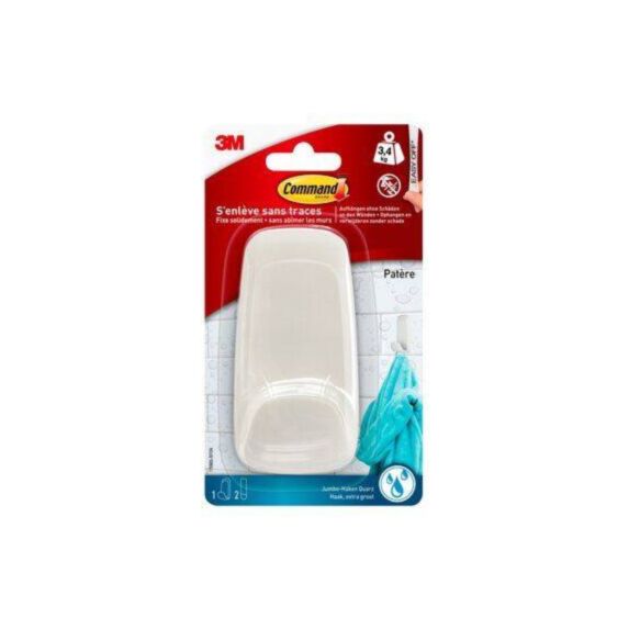 Patère à ventouse blanc nacré - 3M COMMAND