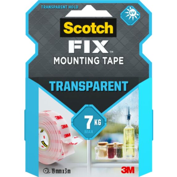 Ruban adhésif double face Fix Mounting Tape 19mmx3m Transparent - SCOTCH