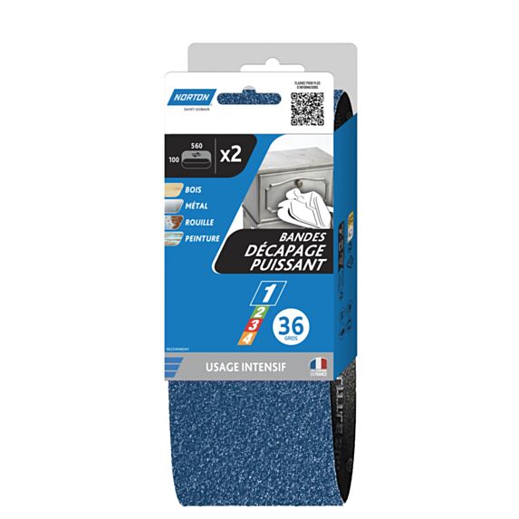 Bandes 100x560mm grain 36 x2 - NORTON