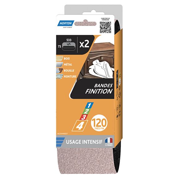 Bandes 75x533 grain 120 x2 - NORTON