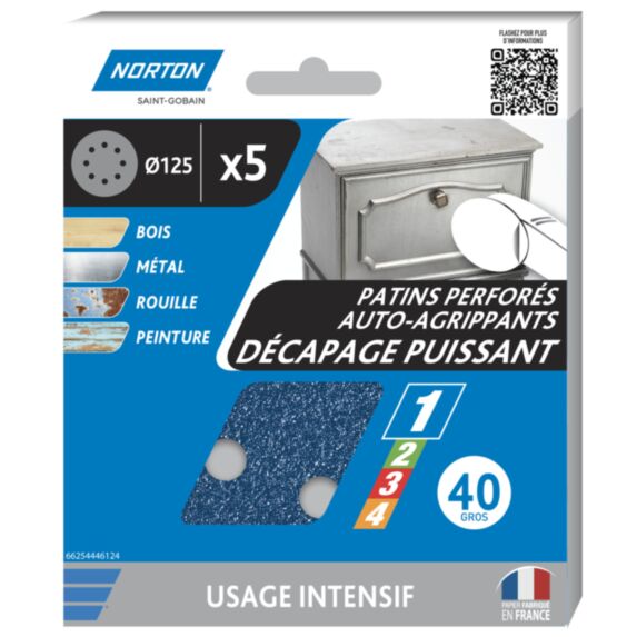 Patins excentriques Ø125mm grain 40 x5 - NORTON
