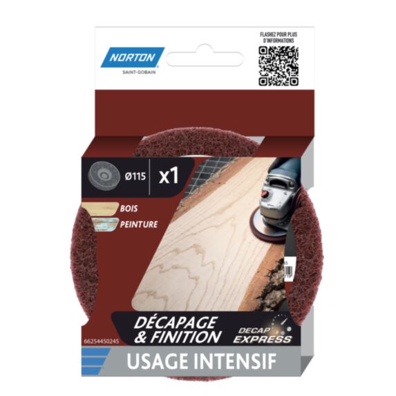 Disque non tissé Decap' Express 115x22mm bois - NORTON