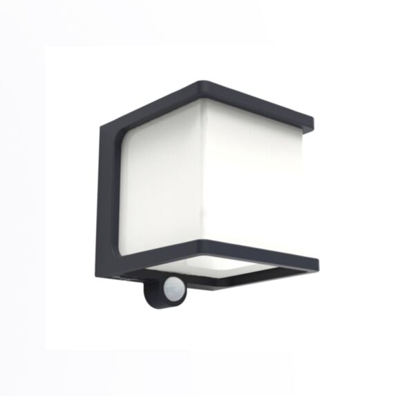 Applique LED solaire Doblo anthracite 11x11x12,9cm avec détecteur de présence - LUTEC