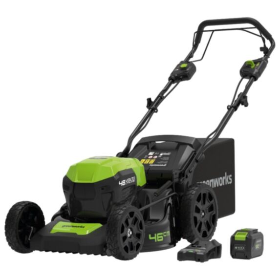 Tondeuse tractée GD48LM46SP 48V 46cm + batterie 5Ah - GREENWORKS