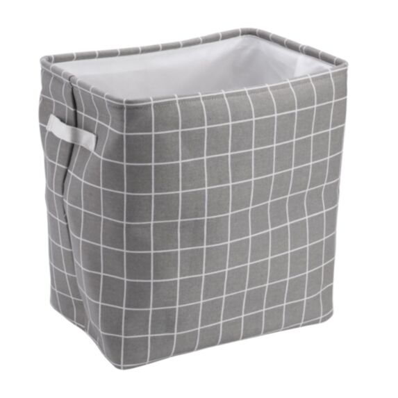 Panier à linge pliable à carreaux 25x36x37 gris