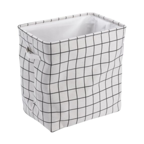 Panier à linge pliable à carreaux 25x36x37 blanc