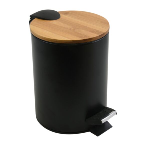 Poubelle adonis métal bambou 3l black soft close