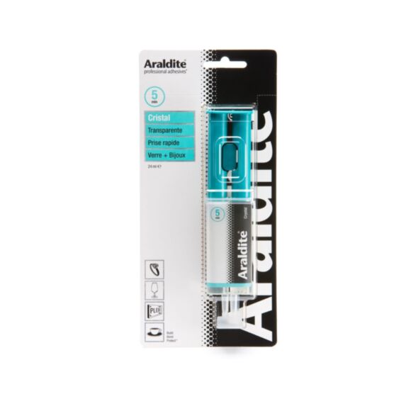 Colle époxy seringue crystal 24ml - ARALDITE 