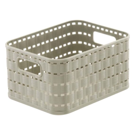 Panier 2 l  décor rotin country A6 taupe