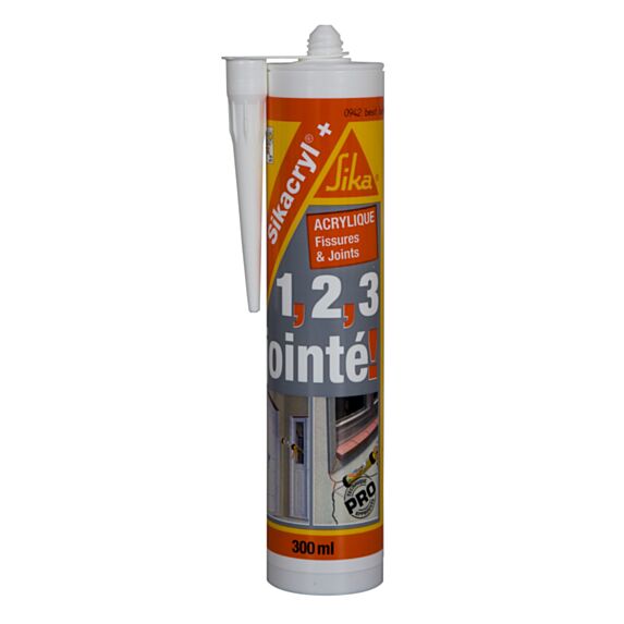 mastic acrylique pour calfeutrement de fissures et joints cryl + blanc - SIKA