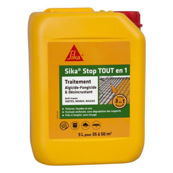 Traitement Stop Tout-en-1 algicide-fongicide-désincrustant 5 L - SIKA