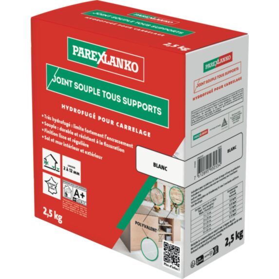 Joint souple tous supports 2,5kg blanc - PAREXLANKO