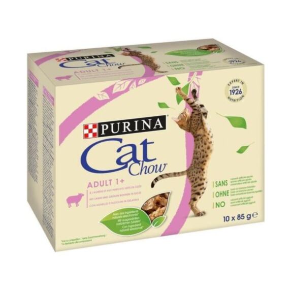 Pâtée Chat Agneau Haricots Verts 10x85gr - PURINA CAT CHOW