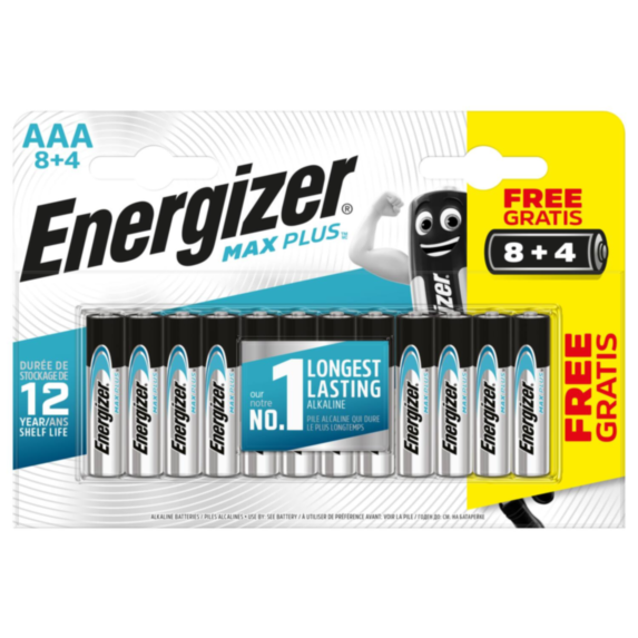 12 piles alcalines AAA LR03 1,5V - ENERGIZER MAX PLUS