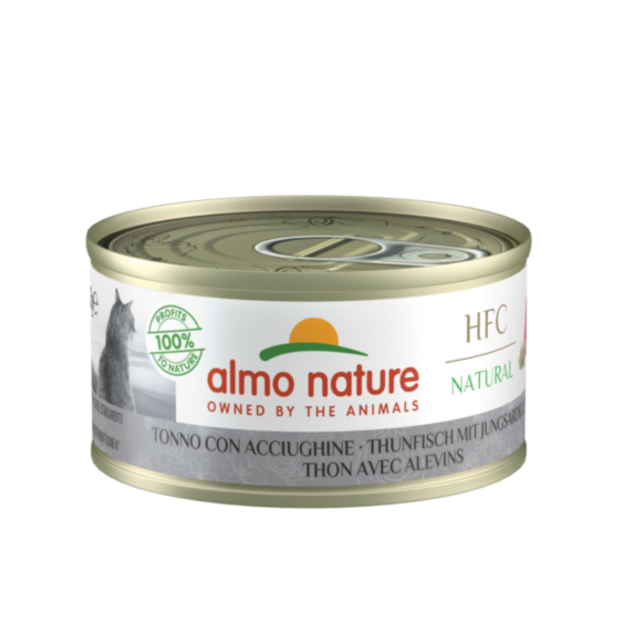 Alimentation pour chat HFC Natural Thon Et Alevins 70gr - ALMO NATURE