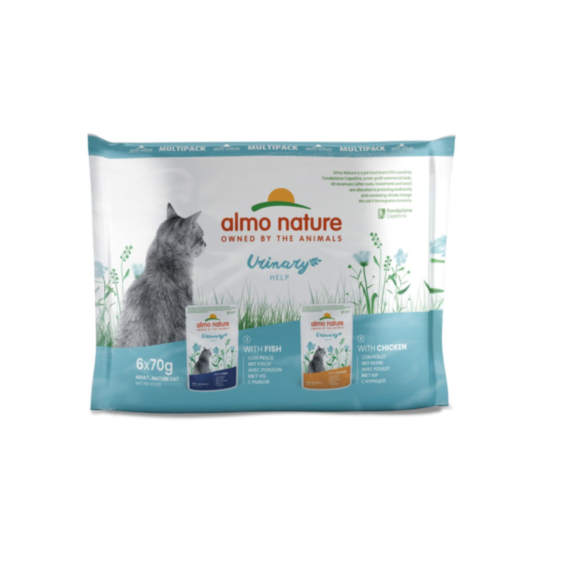 Alimentation pour chat Holistic Fonctionnel Urinary Avec Poisson/Poulet 6x70gr - ALMO NATURE