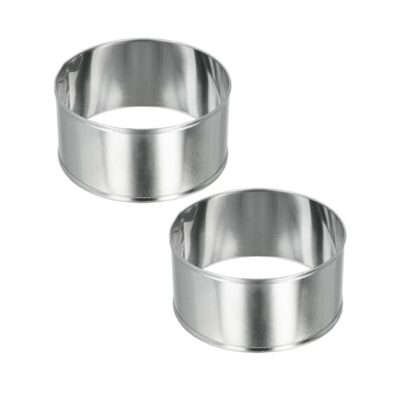 2 cercles à pâtisserie inox Ø8,5cm - METALTEX