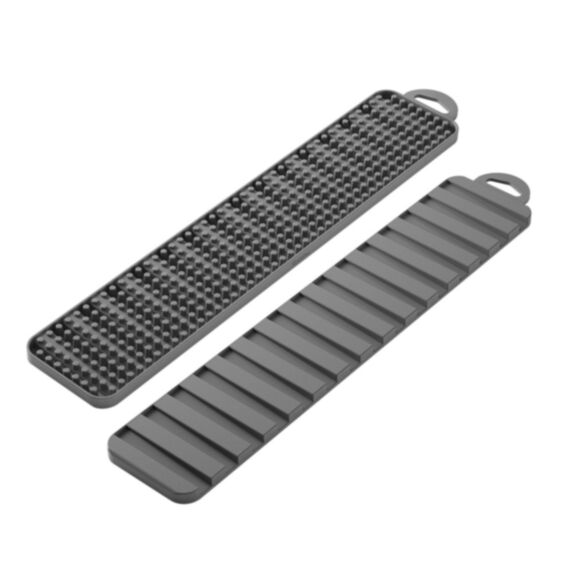 Tapis égouttoir Gravity slim recto-verso 40 x 8 cm plastique gris - METALTEX