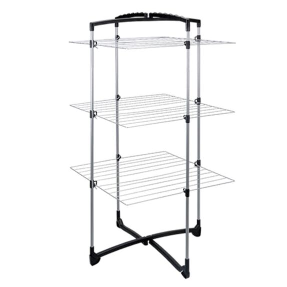 Séchoir Tour 3 niveaux Fortino Etendage 25m noir - METALTEX