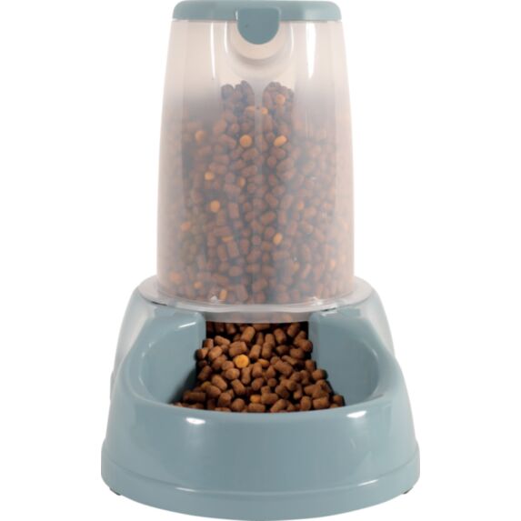 Distributeur de croquettes antidérapant bleu acier contenance 3,5kg - ZOLUX