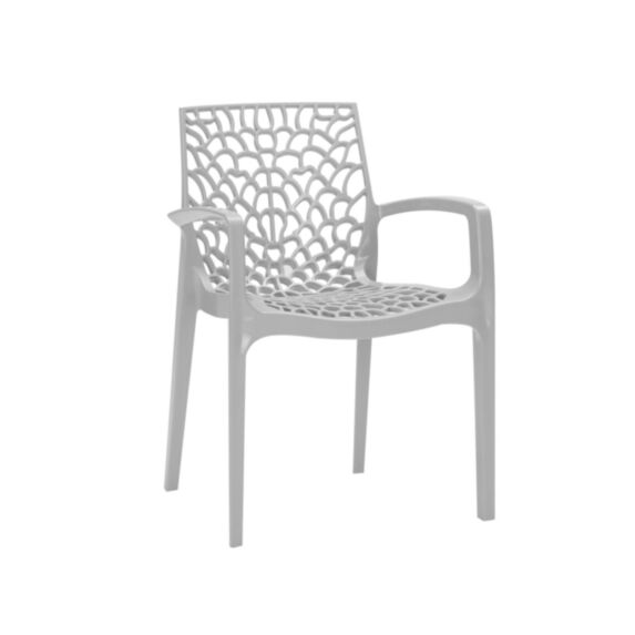 Fauteuil de jardin Gruyver 56,5x55x81cm Gris perle