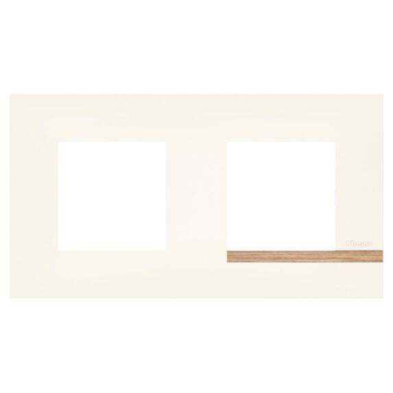 Plaque double Altège note boisee - BTICINO