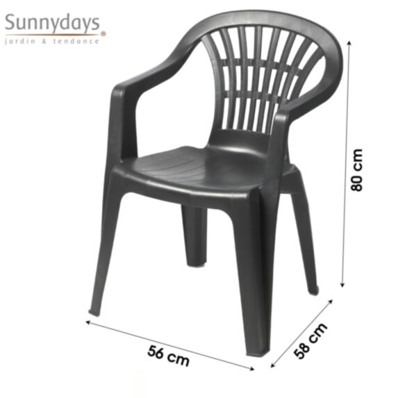 Fauteuil de jardin polypropylène Altea bas anthracite