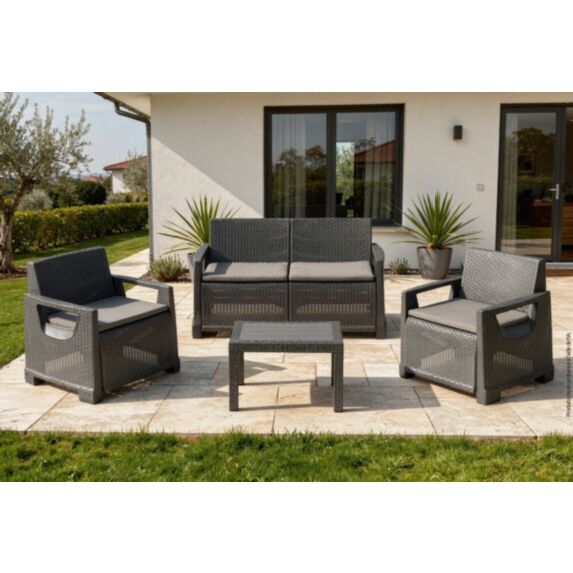 Salon de jardin Varenna anthracite - PROGARDEN