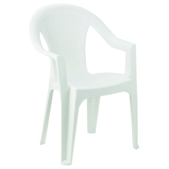 Fauteuil bas blanc avec dossier Ischia - PROGARDEN