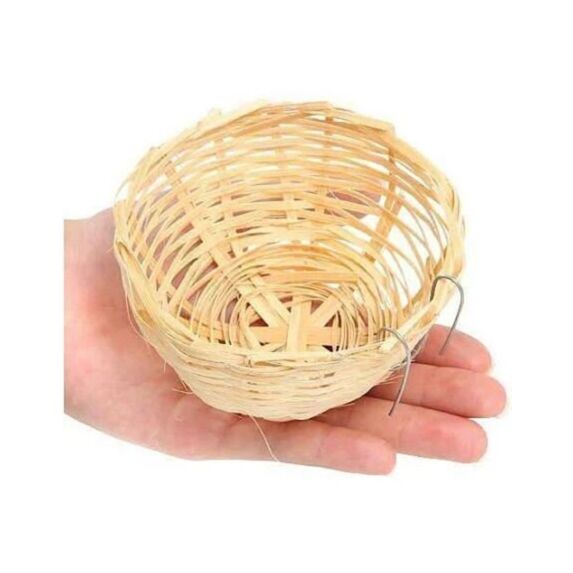 Nid en Osier Canaris + Oiseaux Exotiques Fpi 4454 11x6cm