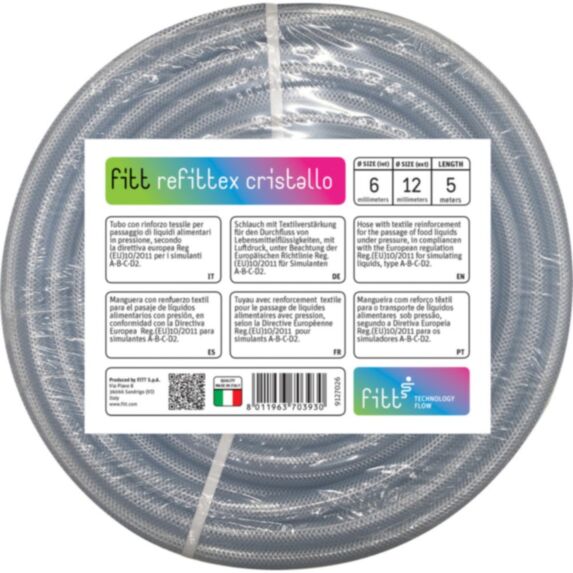 Tuyau cristal armé Ø6 x 12 mm x 5 m - FITT