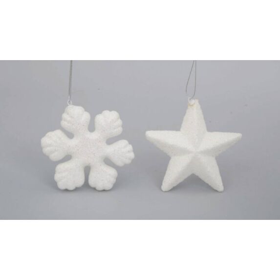 Décoration Noël à suspendre étoile et flocon de neige 11cm