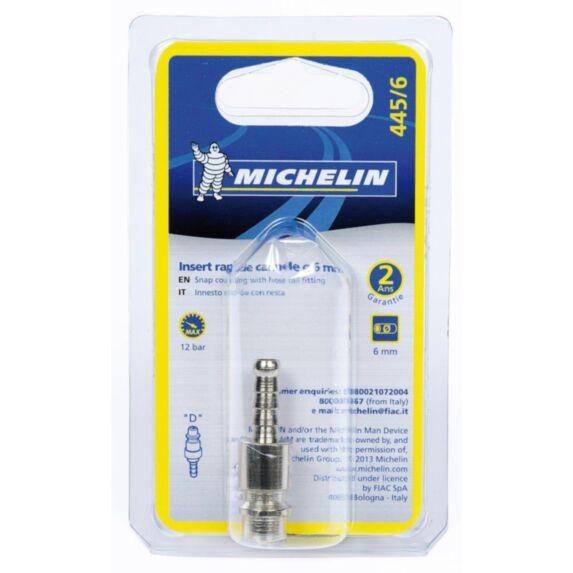 Insert rapide cannelé Ø6mm pour compresseur - MICHELIN