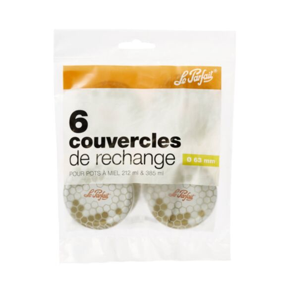 6 Couvercles Miel 63mm - LE PARFAIT