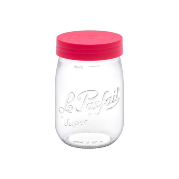 Bocal en verre Color Vis 1L Rouge - LE PARFAIT