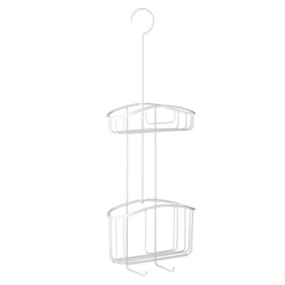 Valet de Douche Métal 2 Niveaux Blanc - TATAY