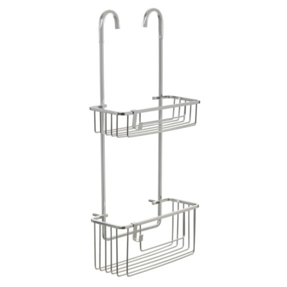 Valet de douche aluminium 2 niveaux chrome 28x13,5x60 - TATAY